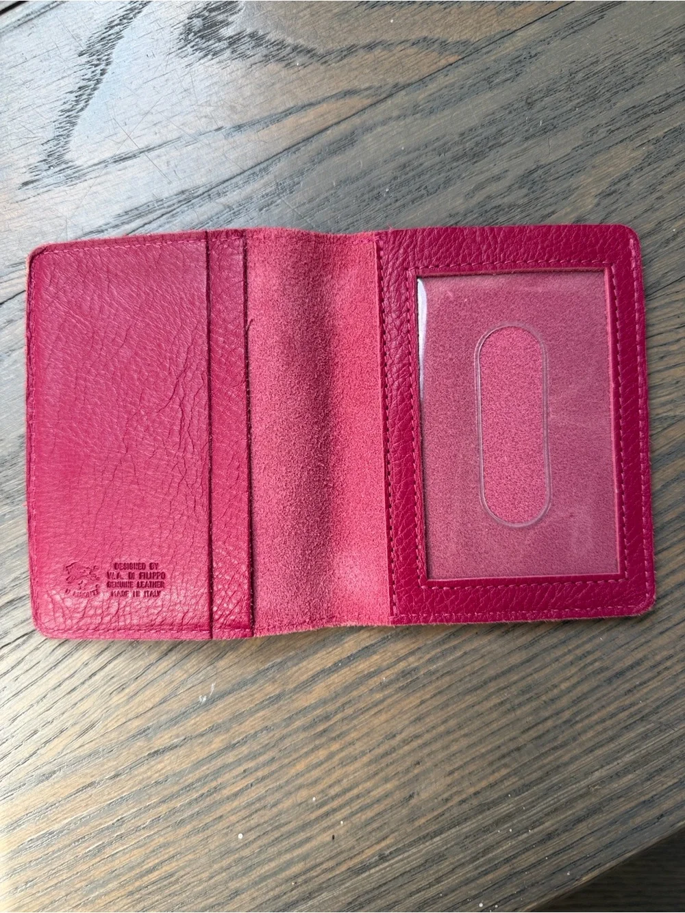 IL BISONTE Leather Card Case Wallet